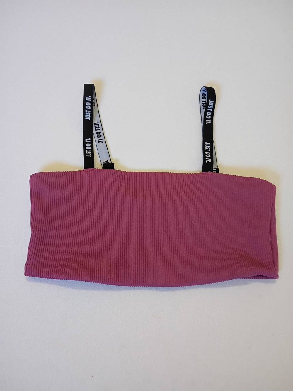Nike Sportswear Sz S"Just Do It" ribbed crop top featuring branded elastic strap